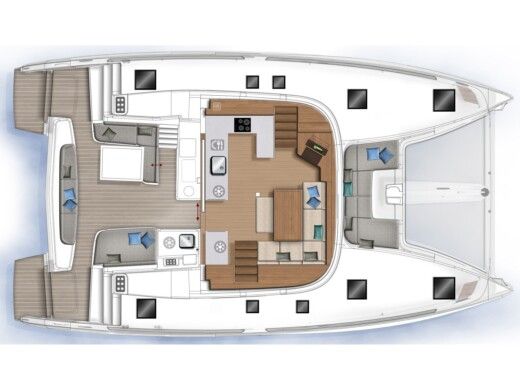 Catamaran Lagoon 46 Boot Grundriss