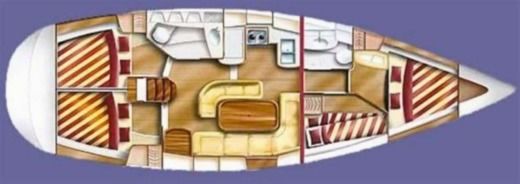 Sailboat Dufour Dufour Gib Sea 43 Boot Grundriss