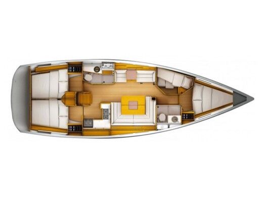 Sailboat JEANNEAU Sun Odyssey 439 Plattegrond van de boot