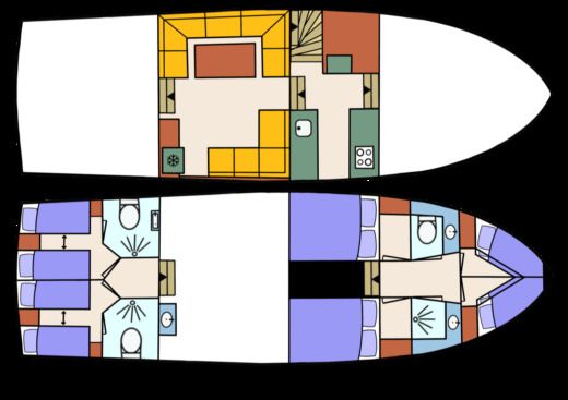 Houseboat Poseidon Elite Vacance 1500 Planimetria della barca