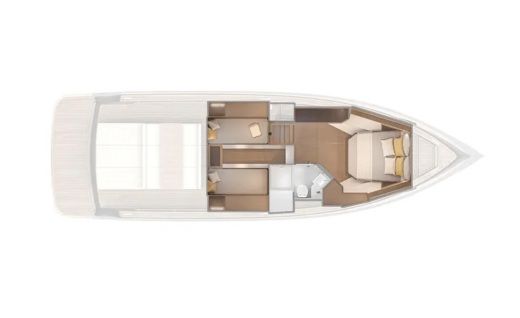 Motorboat Pardo 43 Plattegrond van de boot