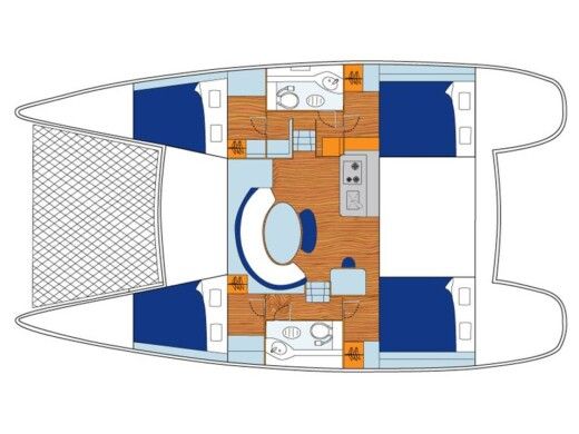 Catamaran LAGOON 380 S2 Plattegrond van de boot