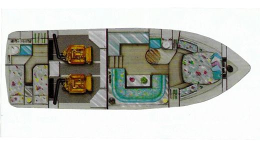 Motorboat Pershing 40 Boot Grundriss