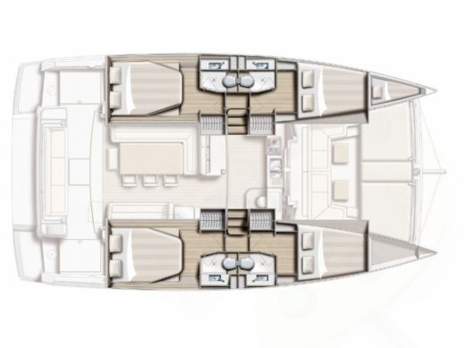Catamaran  Bali 4.1 Orlandina Plattegrond van de boot