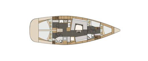 Sailboat Elan Impression 45 Plattegrond van de boot