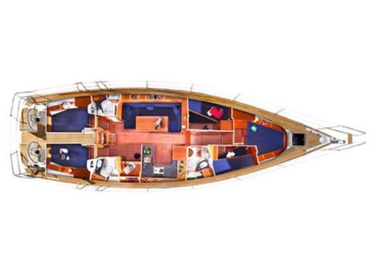 Sailboat Bavaria 51 Cruiser Plan du bateau
