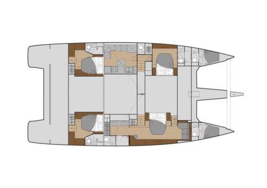 Catamaran Fountaine Pajot Alegria 67 Boot Grundriss