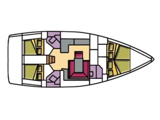 Sailboat BAVARIA CRUISER 46 Plattegrond van de boot