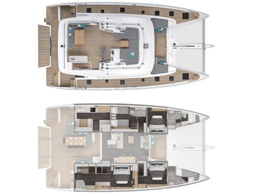 Catamaran  Lagoon 60 Plattegrond van de boot