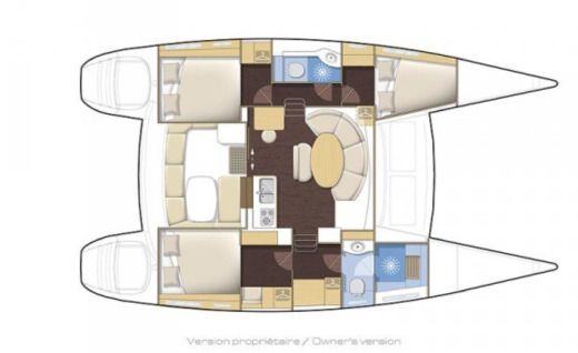 Catamaran Lagoon 380 S2 Owner Version Boot Grundriss