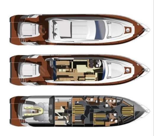 Motor Yacht Aicon 72SL Plattegrond van de boot