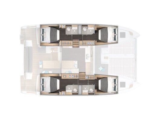 Catamaran  Lagoon 43  boat plan