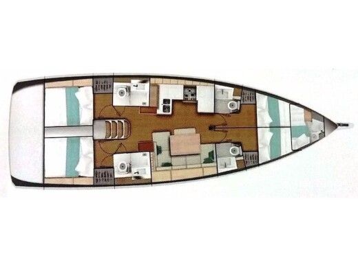 Sailboat Jeanneau Sun Odyssey 490 4cab Plattegrond van de boot
