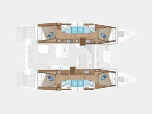 Catamaran  Lagoon 46  Plan du bateau