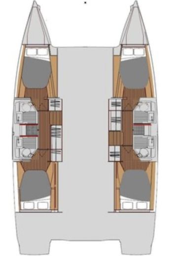 Catamaran Fountaine Pajot Astréa 42 Planimetria della barca
