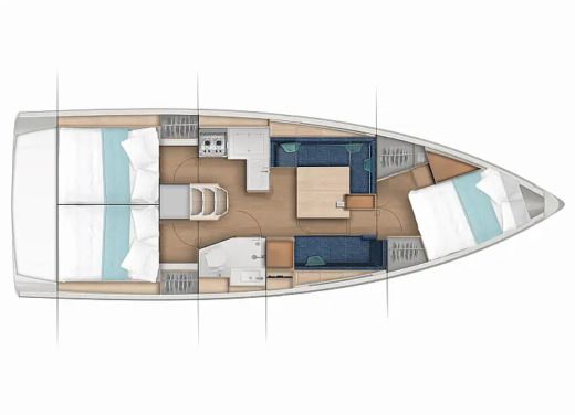 Sailboat  Sun Odyssey 380 Plan du bateau