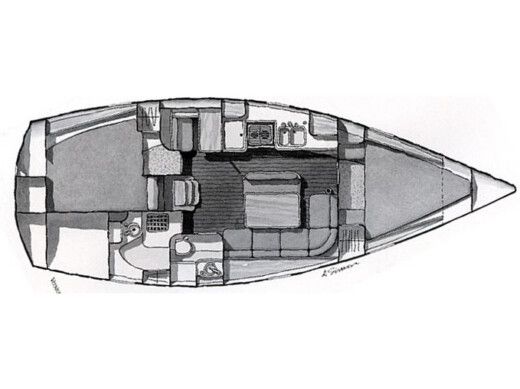 Sailboat  Oceanis 370 Boat layout