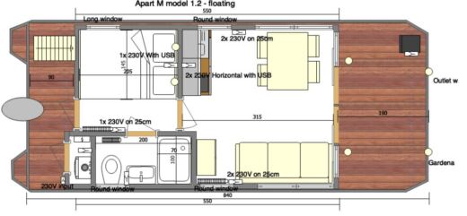 Houseboat La Mare M Plus boat plan