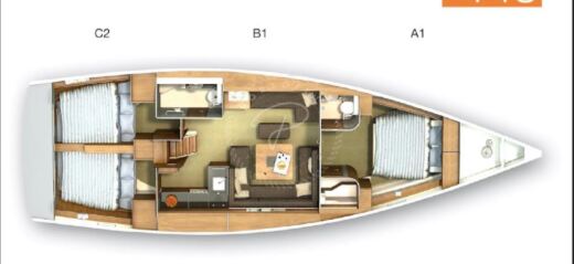 Sailboat HANSE 445 Plan du bateau
