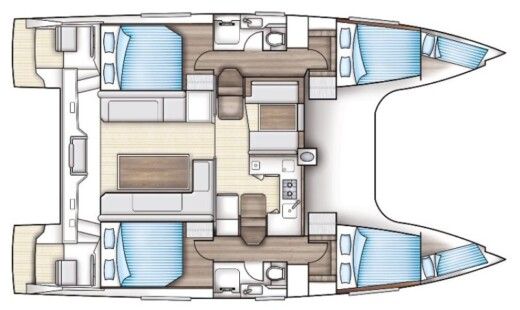 Catamaran NAUTITECH 40 open Boot Grundriss
