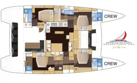 Catamaran Lagoon 560 Boot Grundriss