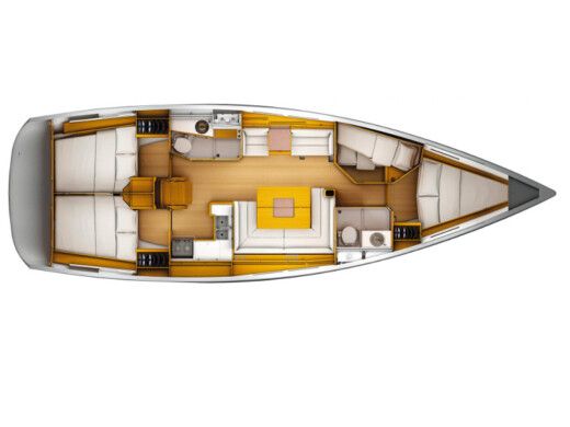 Sailboat JEANNEAU SUN ODYSSEY 449 Boot Grundriss