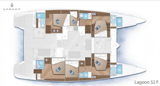 Catamaran Lagoon Lagoon 52f Boat layout