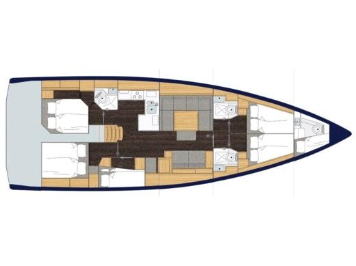 Sailboat  Bavaria C50 Style Plattegrond van de boot