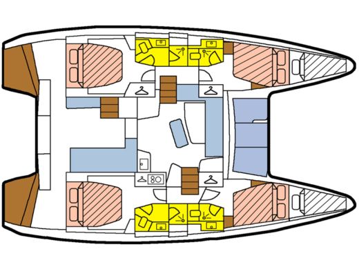 Catamaran LAGOON 42 Boot Grundriss