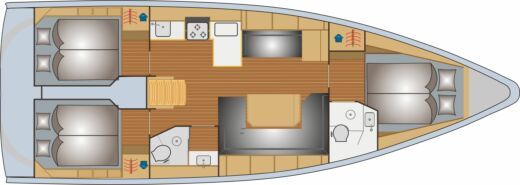 Sailboat Bavaria C42 Boat layout