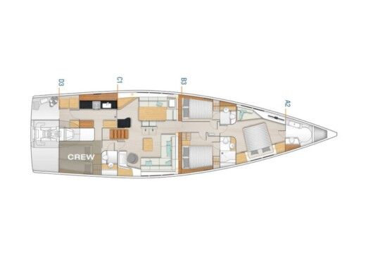 Sailboat Hanse Hanse 675 Plano del barco