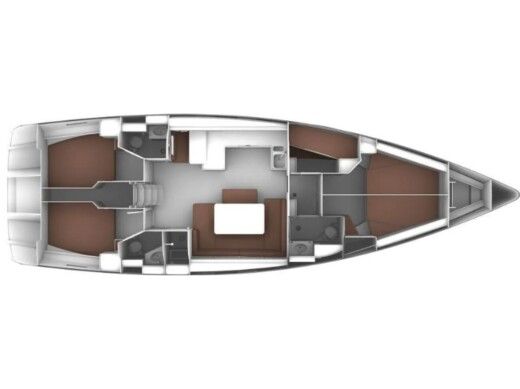 Sailboat  Bavaria 51 Cruiser Plattegrond van de boot