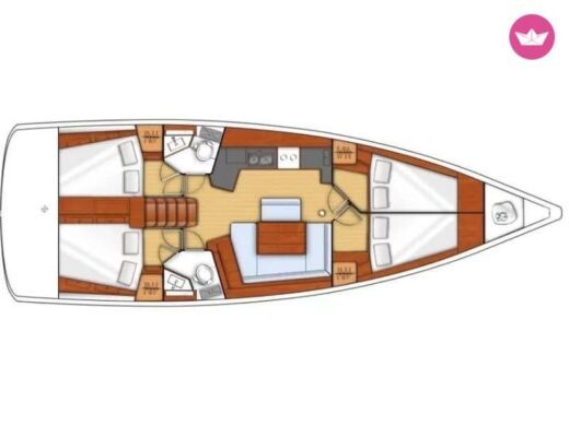 Sailboat Beneteau Oceanis 45 Boat layout