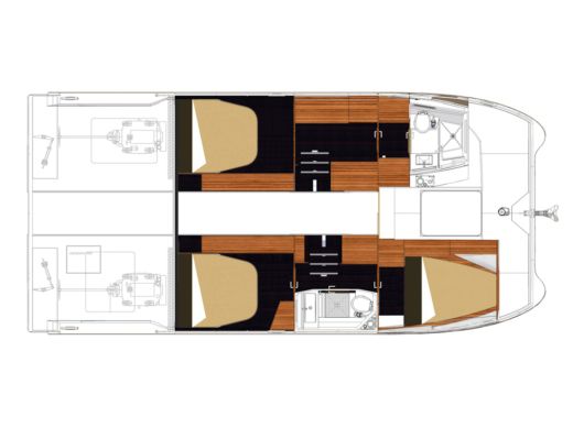 Catamaran  MY37 Boot Grundriss