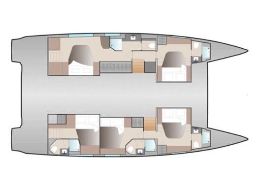 Catamaran  Aura 51 Boot Grundriss