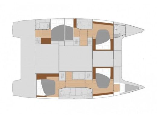 Catamaran Fountaine Pajot Saona 47  Planta da embarcação