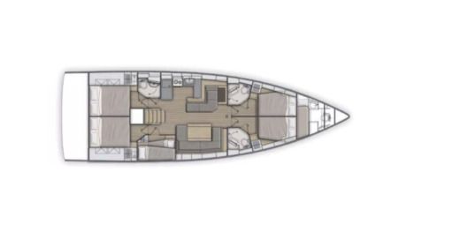 Sailboat Beneteau Oceanis 51.1 Plattegrond van de boot