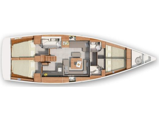 Sailboat HANSE 455 Plattegrond van de boot