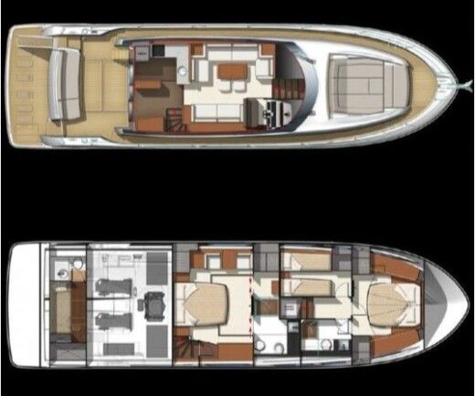 Motor Yacht Jeanneau Prestige 550 Fly Boat design plan