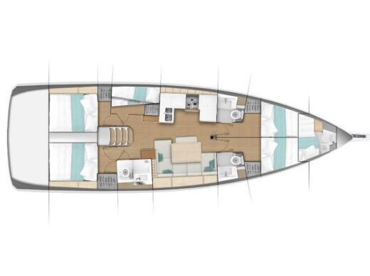 Sailboat Jeanneau Sun Odyssey 490 Boat layout