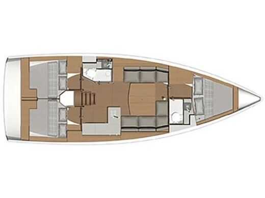Sailboat  Dufour 390 (3 cab.) Boot Grundriss