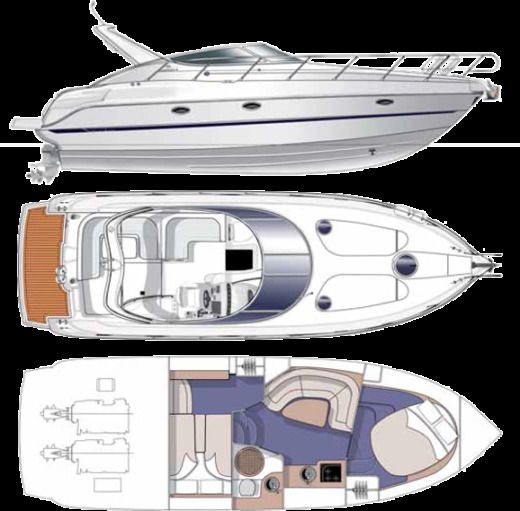 Motorboat Cranchi Zaffiro Plattegrond van de boot