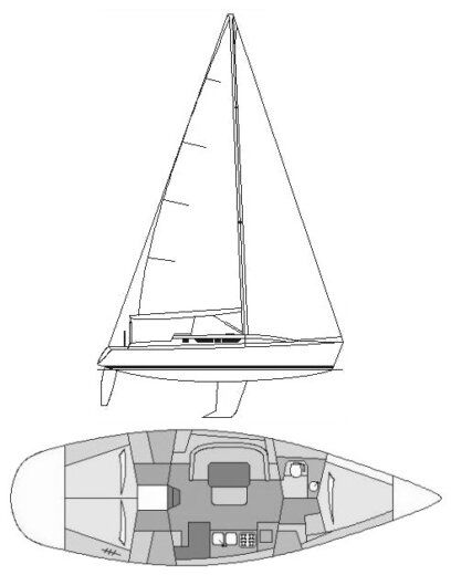 Sailboat Gibert Marine GibSea 414 PLUS Plano del barco