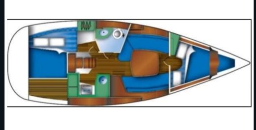 Sailboat Jeanneau Sun Odyssey 32i Plattegrond van de boot
