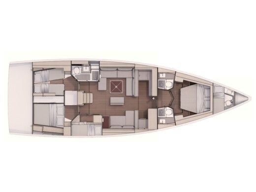Sailboat Dufour 530 Plano del barco