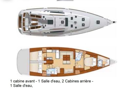 Sailboat BENETEAU OCEANIS 54 Planimetria della barca