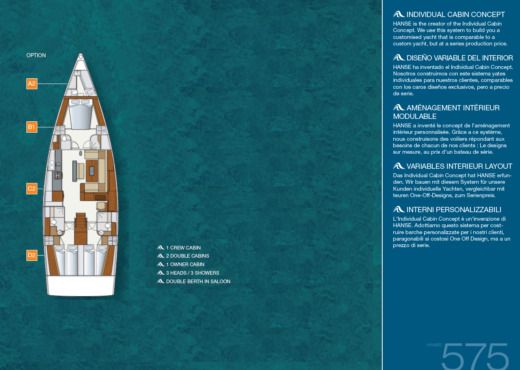 Sailboat Hanse Hanse 575 Boat layout