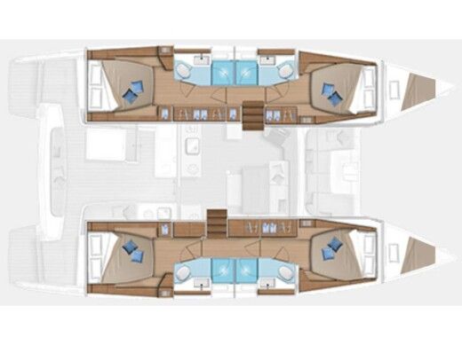 Catamaran Lagoon Lagoon 46 Plattegrond van de boot