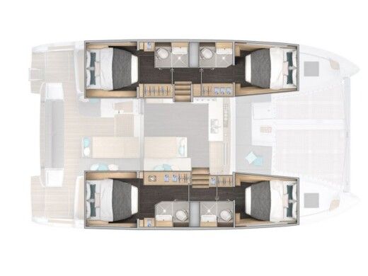 Catamaran  Lagoon 43 Boat layout