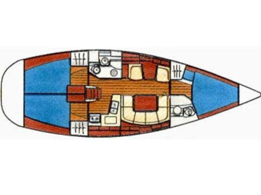 Sailboat  Sun Odyssey 40 Plattegrond van de boot